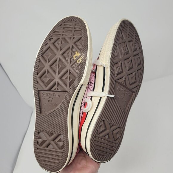 Converse Womens 5.5 Chuck 70 red pink floral high tops 568373C 2003 - Picture 6 of 12